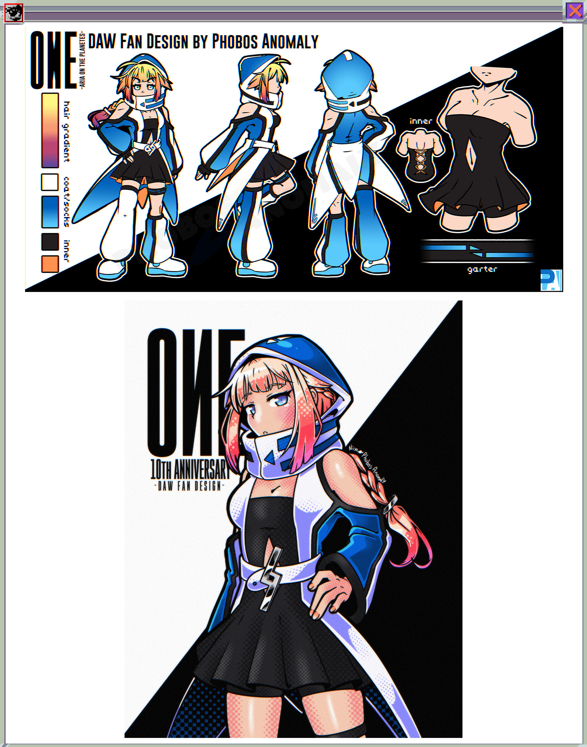A fan design created for ARIA of the PLANETES character ONE